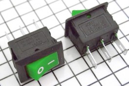 Переключатель без подсветки SMRS-102-1C2 3pin 250В 3А on-of 14*9мм KCD11 прямоуг.