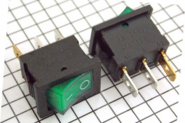 Переключатель с подсветкой MIRS-101-2D/KCD1-B2 3pin 6A 250V on-off 20*13мм