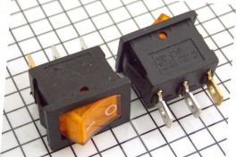 Переключатель с подсветкой MIRS-101-2D/KCD1-B2 3pin 6A 250V on-off 20*13мм